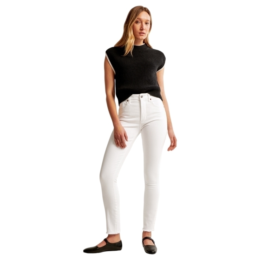 Abercrombie and Fitch White Skinny Denim Jeans Size 8